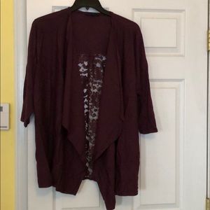 Plum lace back cardigan from LB